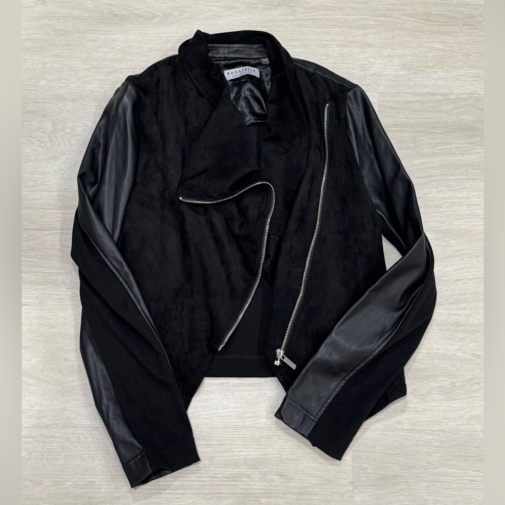 Black Faux Leather Women's Jacket